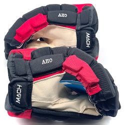Bauer Supreme Mach - Gants de hockey NHL Pro Stock - Sebastian Aho (noir/rouge)