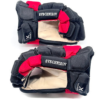 Bauer Vapor Hyperlite - Used NHL Pro Stock Glove - Andrei Svechnikov (Black/Red)