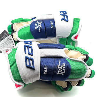 Bauer Vapor 1X Lite Pro - NHL Pro Stock Glove - Jesper Fast (Blue/Green/White)