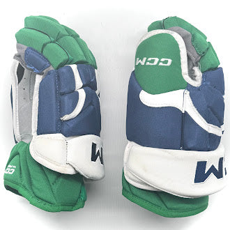 CCM HG12 - Used NHL Pro Stock Glove - Stefan Noesen (Blue/Green/White)