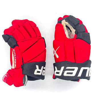 Bauer Vapor Hyperlite - Used NHL Pro Stock Glove - Jesperi Kotkaniemi (Red/Black)