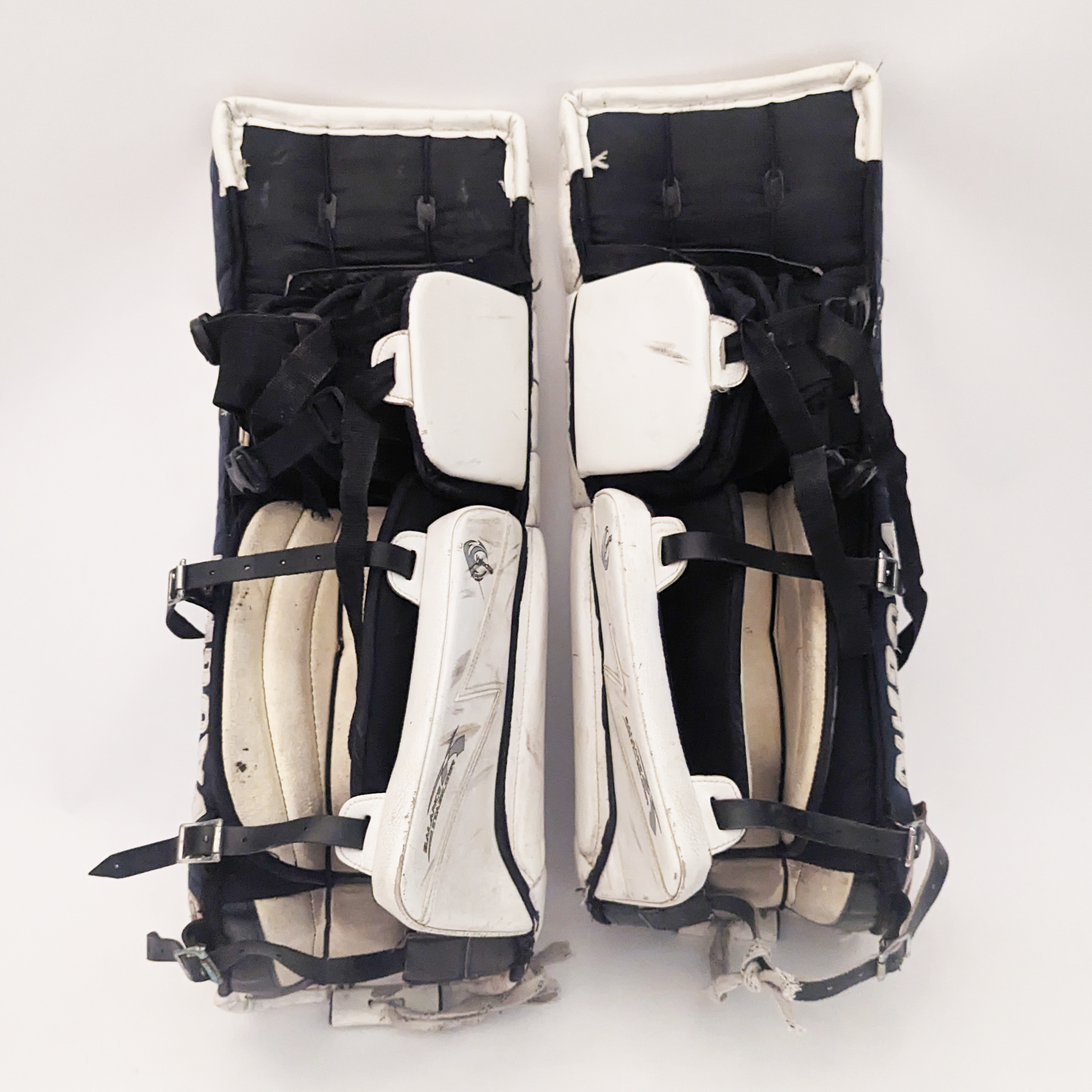 Vaughn Velocity - Jambières de gardien junior d'occasion (blanc/rouge/bleu)