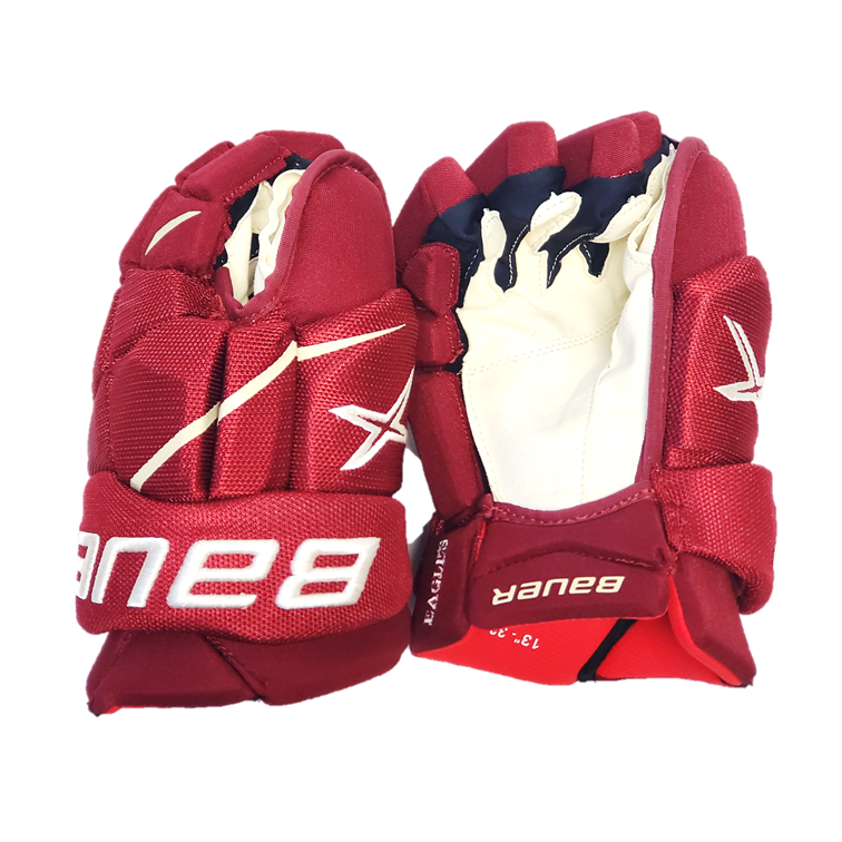 Bauer Vapor 2X Pro - Gants NCAA Pro Stock (Marron/Blanc)