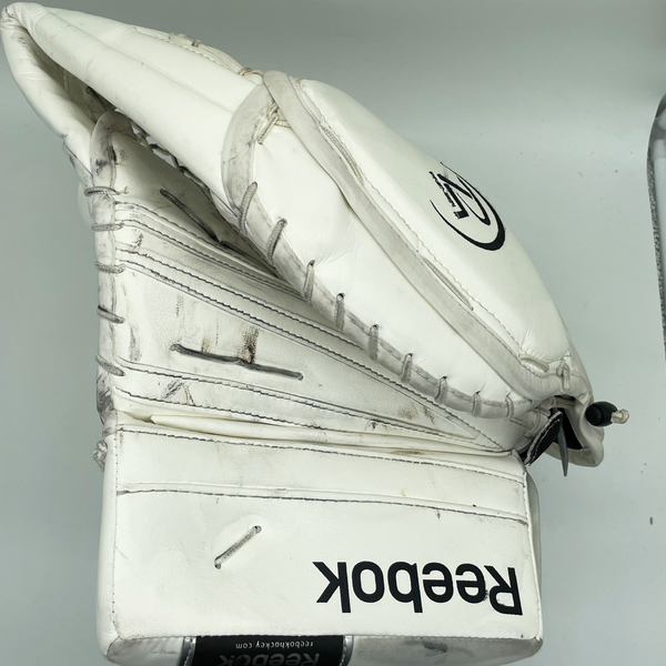 Reebok Premier Used Pro Stock Goalie Glove White HockeyStickMan Canada