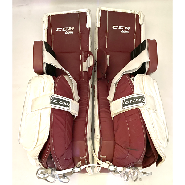 CCM Premier II - Used Pro Stock Goalie Pads (White/Maroon ...