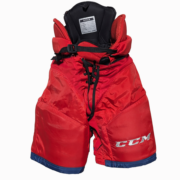 CCM HP45X - Used NHL Pro Stock Hockey Pants - Columbus Blue Jackets (Red/Blue)