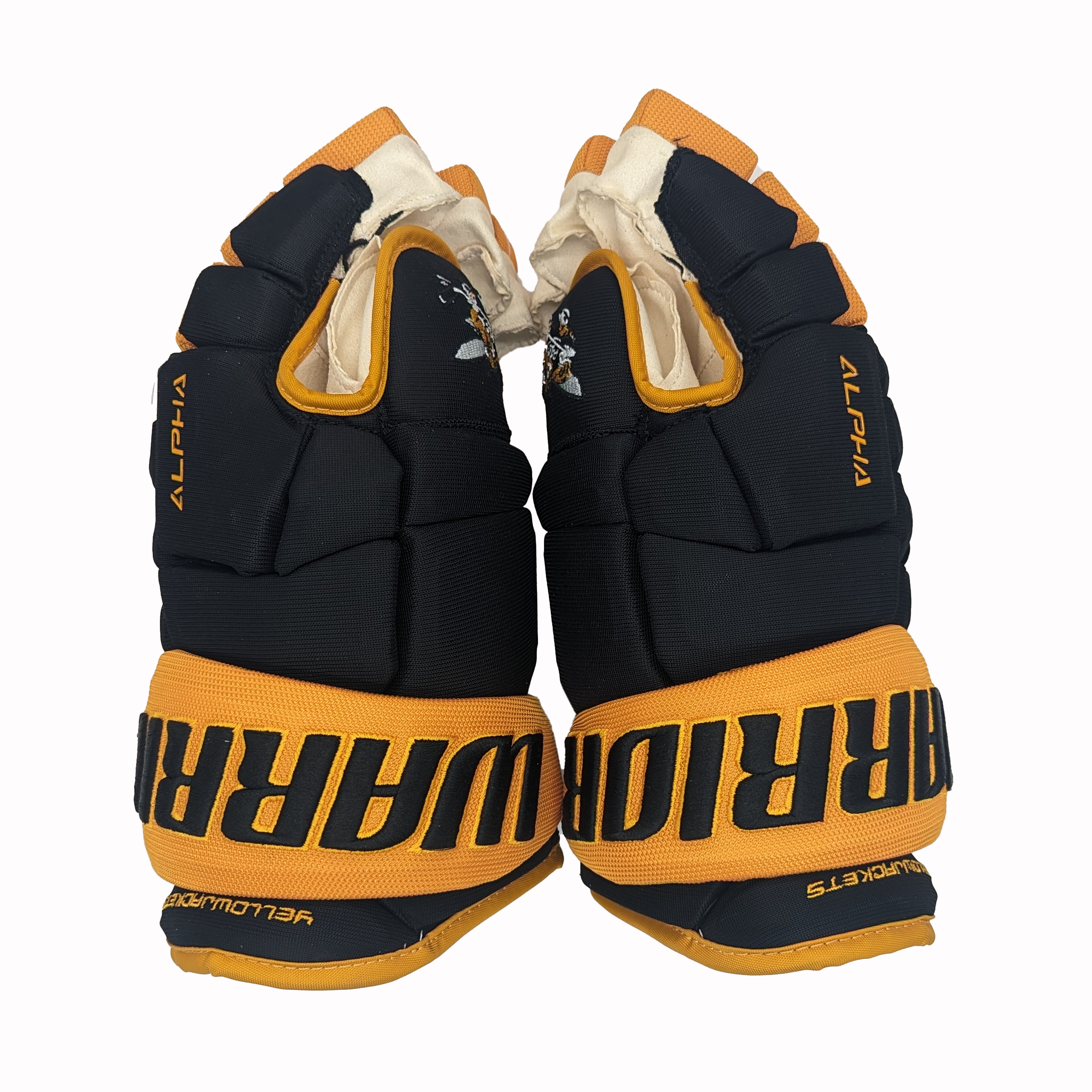 Warrior Alpha DX - Gants NCAA Pro Stock (noir/jaune)