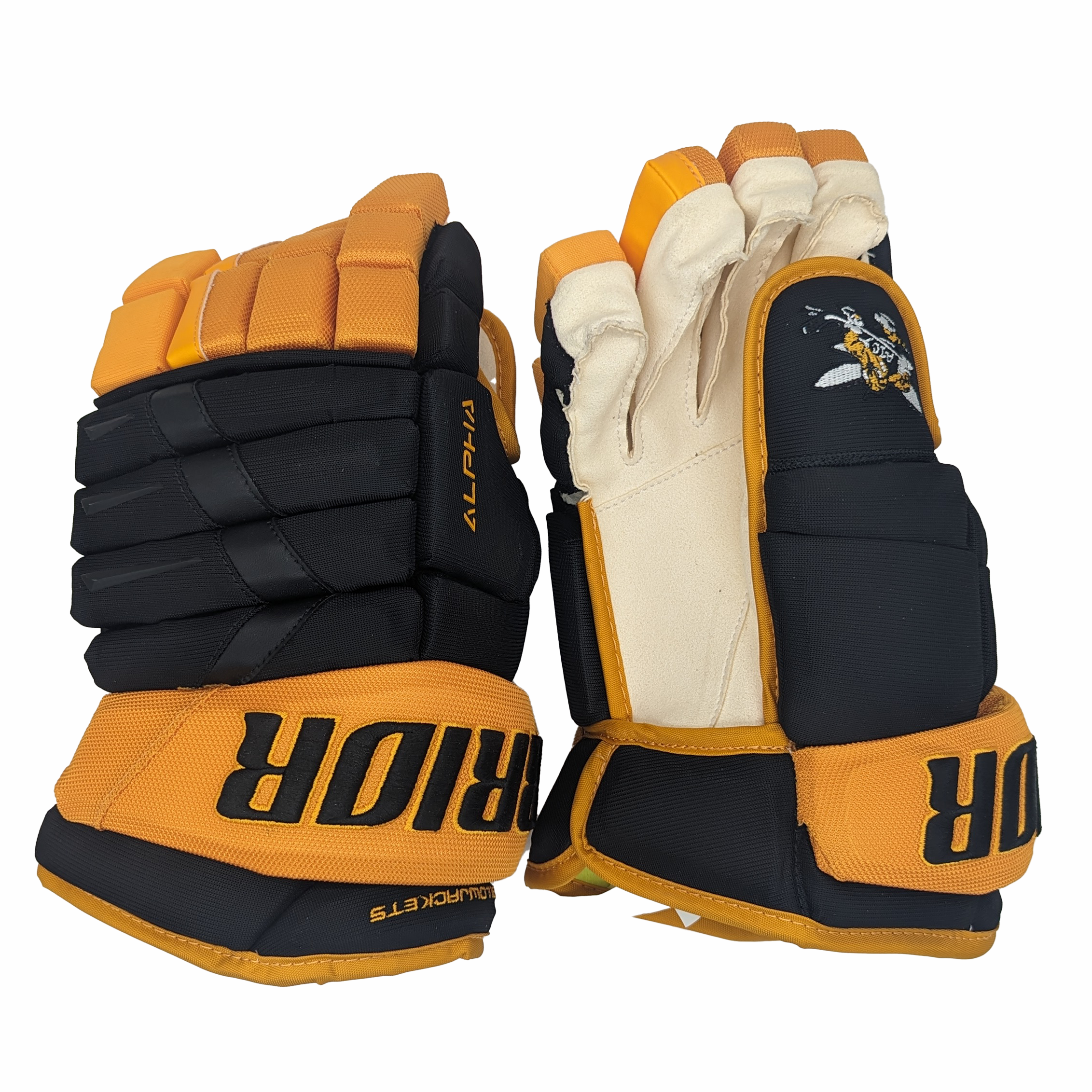 Warrior Alpha DX - Gants NCAA Pro Stock (noir/jaune)