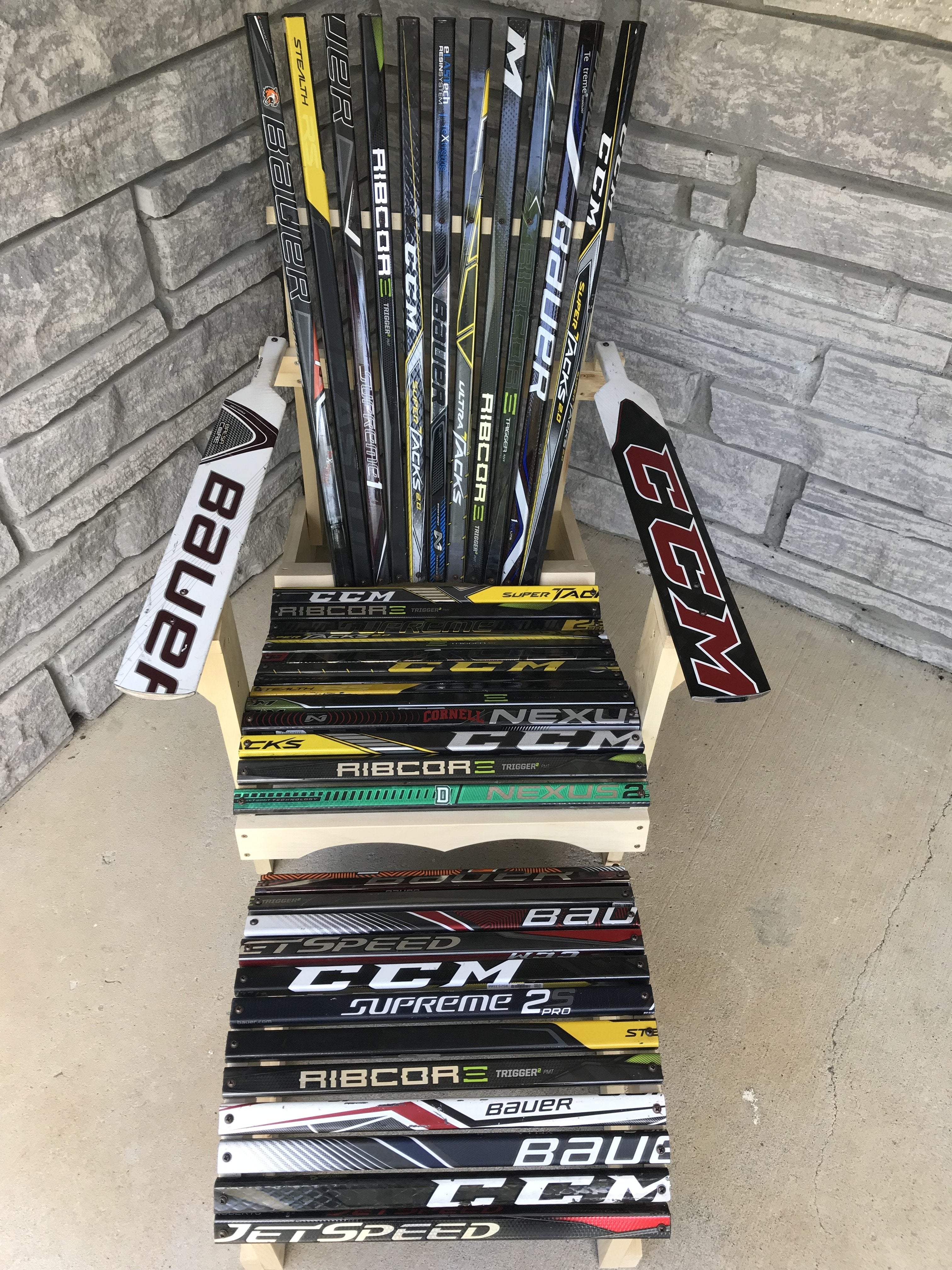 Hockey Stick Chair + Foot Rest