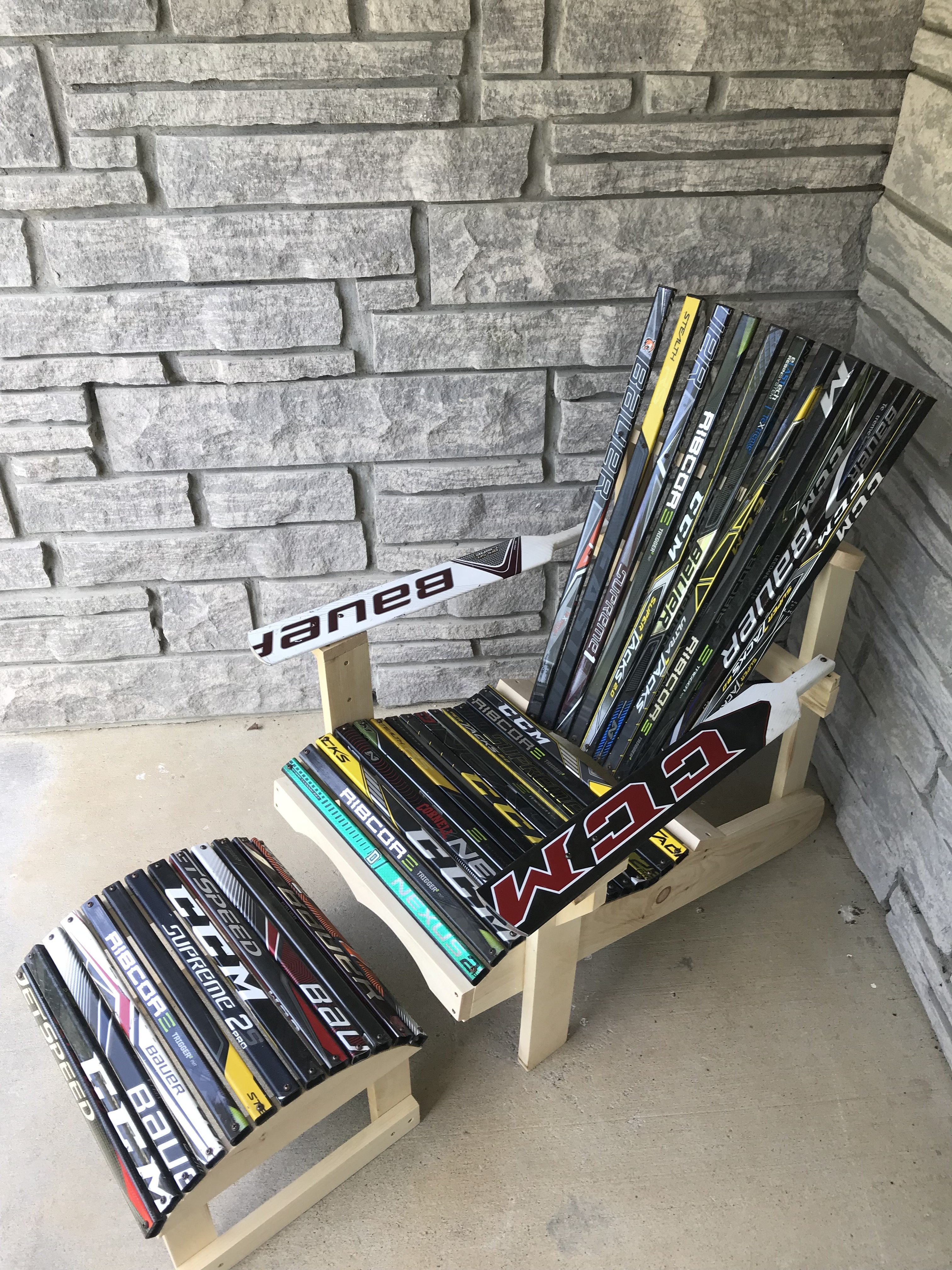 Hockey Stick Chair + Foot Rest