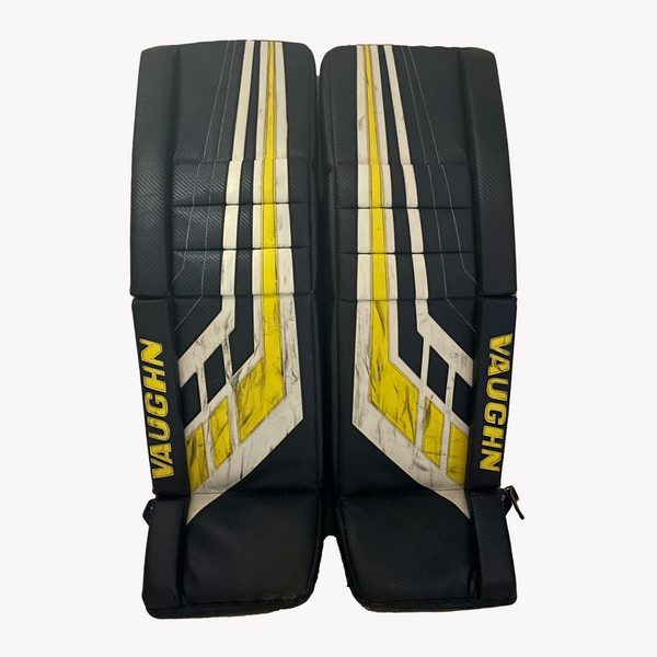 Vaughn Velocity V8 - Used Pro Stock Goalie Pads (Navy/White/Yellow)