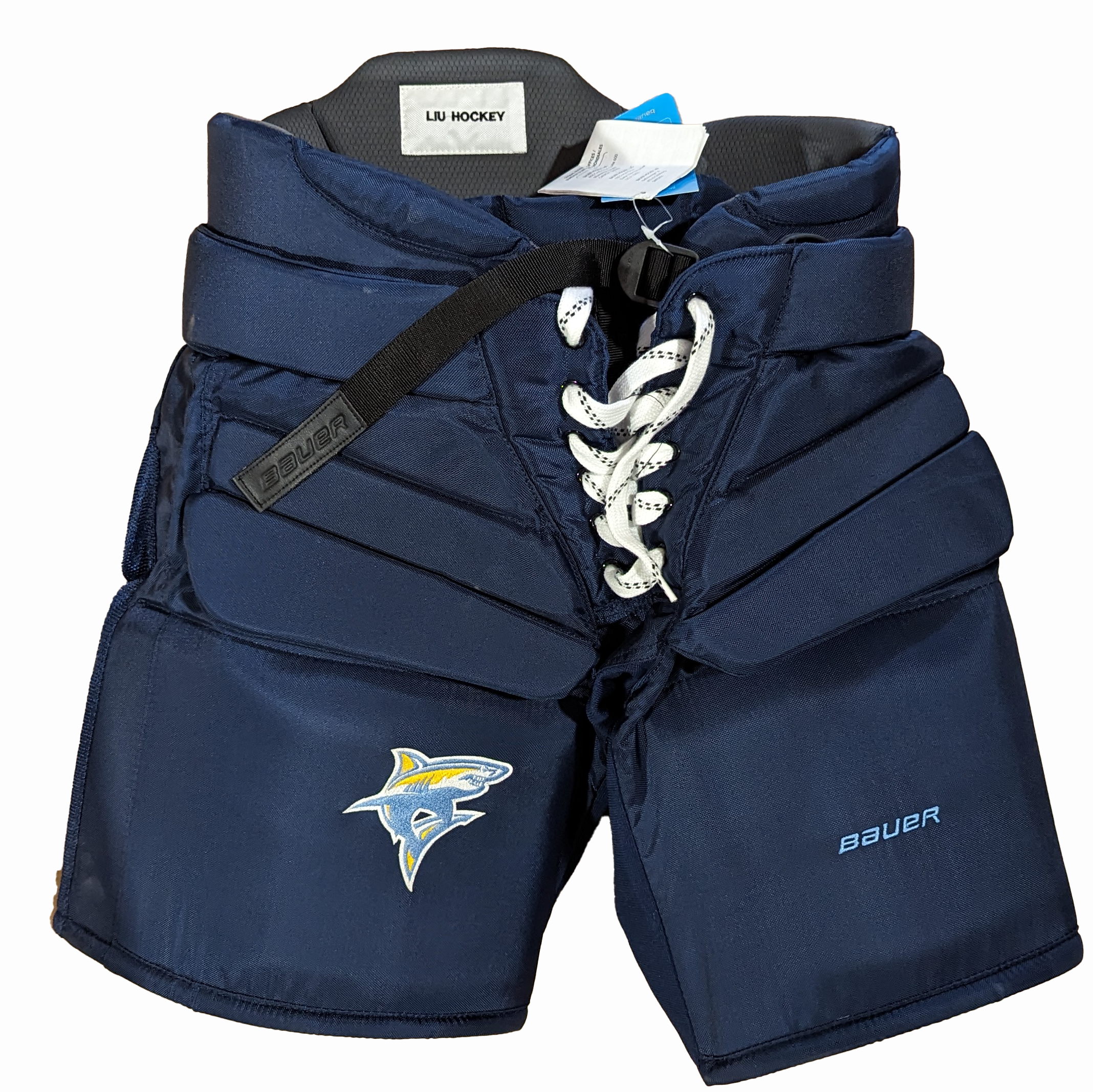 Bauer - Pantalon de gardien de but de hockey NCAA Pro Stock (bleu marine)