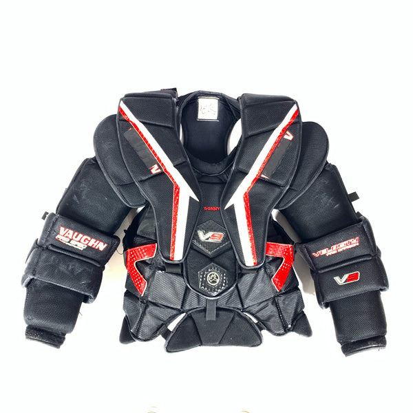 Vaughn Velocity V9  - Used Pro Stock Goalie Chest Protector (Black/Red)