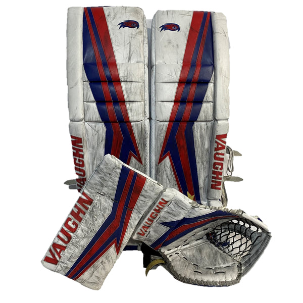 Vaughn Velocity V9 - Pro Stock Goalie Pad - Full Set (White/Red/Blue)