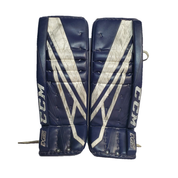 CCM Extreme Flex IV - Used Pro Stock Goalie Pads - (Navy/White)