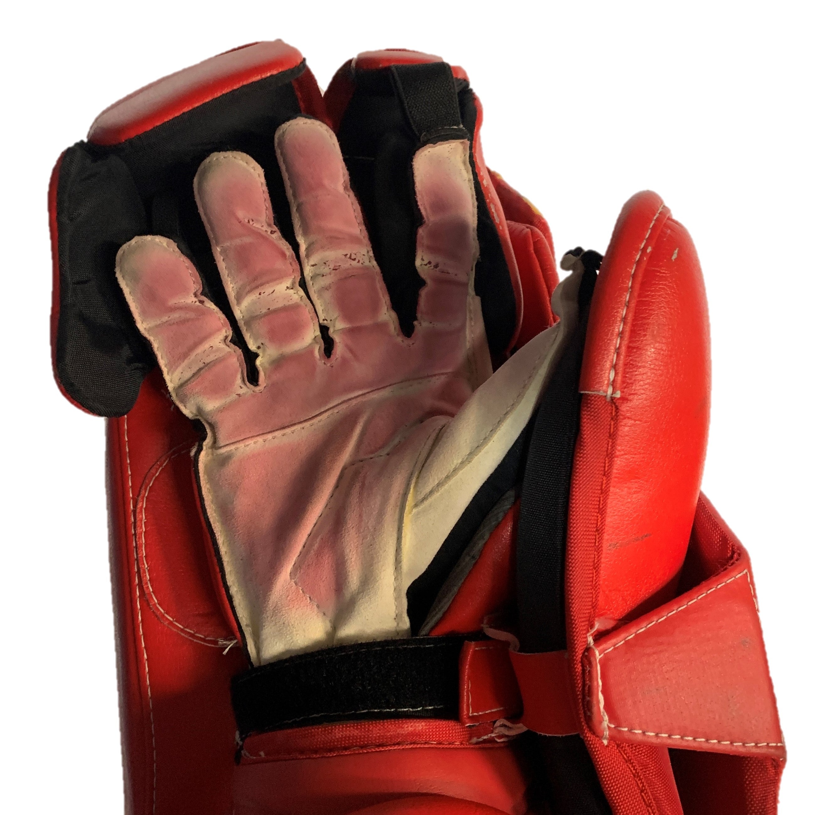 Bauer Supreme Ultrasonic - Pro Stock Goalie Glove Set - (Red/Yellow/White)