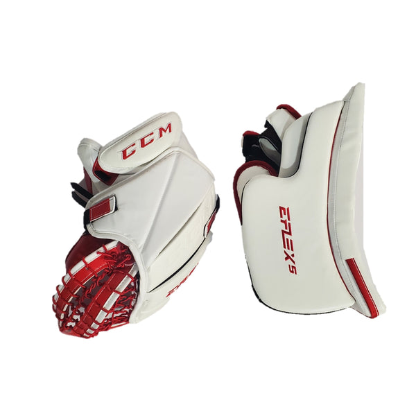 CCM Extreme Flex 5 - 37" - New Pro Stock Goalie Pads - Full Set (White/Red)