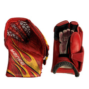 Bauer Supreme Ultrasonic - Pro Stock Goalie Glove Set - (Red/Yellow/White)