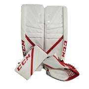 CCM Extreme Flex 5 - 37" - New Pro Stock Goalie Pads - Full Set (White/Red)