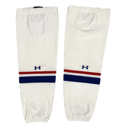 NCAA - Used Under Armour Pro Game Sock (White/Blue/Red Thin Stripe)