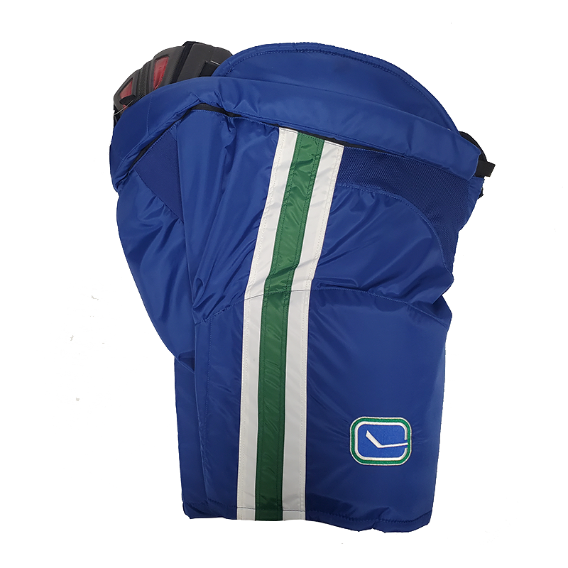 Pantalon de hockey CCM HP45 Pro Stock – Canucks de Vancouver (LNH) – Vert/Blanc/Bleu